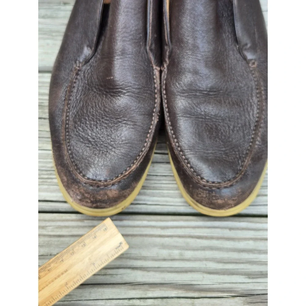 Loro Piana Open Walk Brown Soft Leather Chukka Ankle Shoes EU 42.5/US 9.5‎